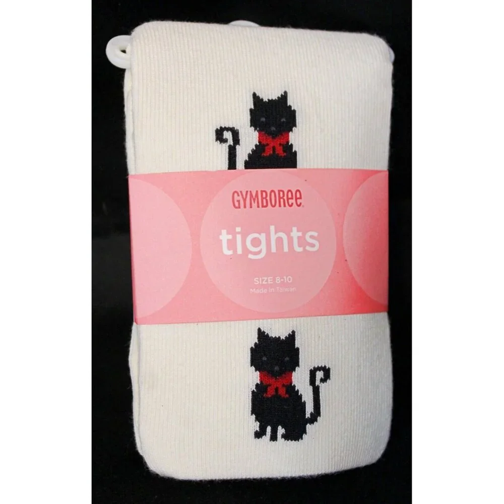 2007 Gymboree Glamour Kitty Shirt Tights Set sz 8 NWT Holiday Winter Cat Bow